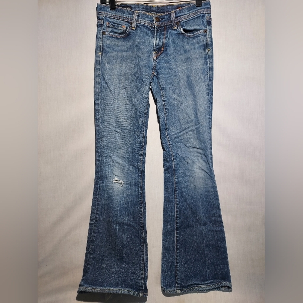 Citizens Of Humanity Ingrid 002 Stretch Low Waist Flare Leg Distressed Womens 27